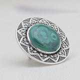 Turquoise Spiny Oyster Silver Rings