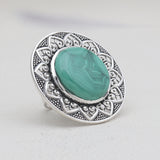 Turquoise Spiny Oyster Silver Rings