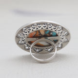 Turquoise Spiny Oyster Silver Rings