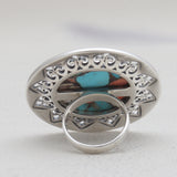 Turquoise Spiny Oyster Silver Rings