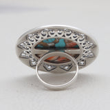 Turquoise Spiny Oyster Silver Rings