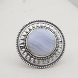 Blue Lace Agate Silver Ring