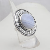 Blue Lace Agate Silver Ring