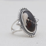 925 Sterling Silver Peanut Wood Jasper Rings