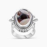 925 Sterling Silver Peanut Wood Jasper Rings