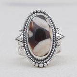 925 Sterling Silver Peanut Wood Jasper Rings