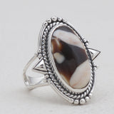 925 Sterling Silver Peanut Wood Jasper Rings