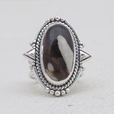 925 Sterling Silver Peanut Wood Jasper Rings