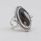 925 Sterling Silver Peanut Wood Jasper Rings