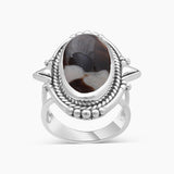925 Sterling Silver Peanut Wood Jasper Rings