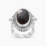 925 Sterling Silver Peanut Wood Jasper Rings