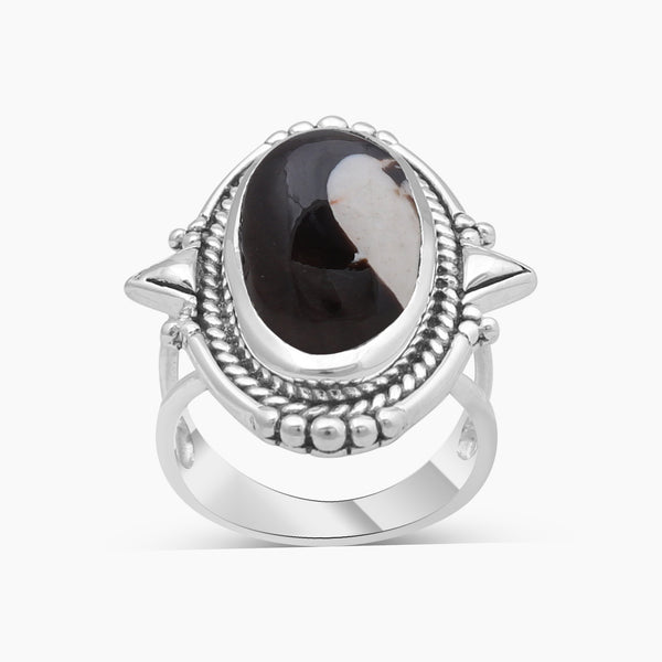 925 Sterling Silver Peanut Wood Jasper Rings