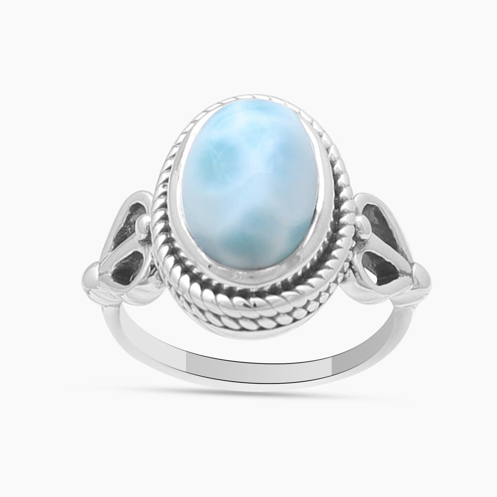 925 Sterling Silver Larimar Designer Rings