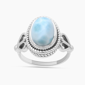 925 Sterling Silver Larimar Designer Rings