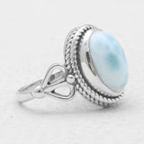 925 Sterling Silver Larimar Designer Rings