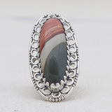 925 Sterling Silver Polychrome Jasper Rings