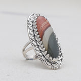 925 Sterling Silver Polychrome Jasper Rings