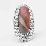 925 Sterling Silver Polychrome Jasper Rings