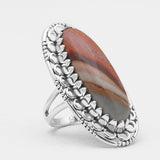 925 Sterling Silver Polychrome Jasper Rings