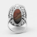 925 Sterling Silver Polychrome Jasper Rings