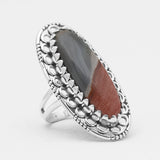 925 Sterling Silver Polychrome Jasper Rings
