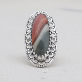 925 Sterling Silver Polychrome Jasper Rings