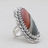 925 Sterling Silver Polychrome Jasper Rings