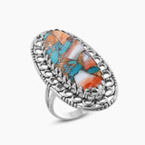Blue Lace Agate Silver Designer Rings
