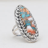 Blue Lace Agate Silver Designer Rings