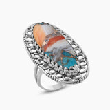 925 Sterling Silver Polychrome Jasper Rings