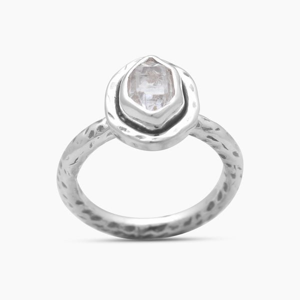 925 Silver Herkimer Quartz Rings