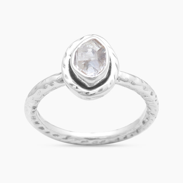 925 Silver Herkimer Quartz Rings