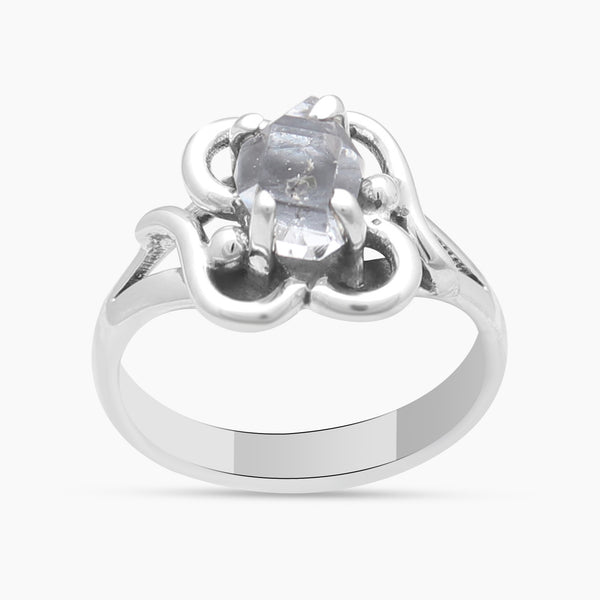 925 Sterling Silver Herkimer Quartz Ring