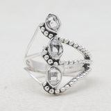 Herkimer Quartz Silver Rings
