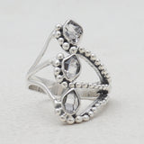 Herkimer Quartz Silver Rings