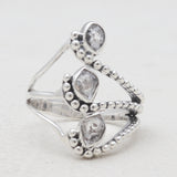 Herkimer Quartz Silver Rings