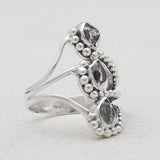 Herkimer Quartz Silver Rings