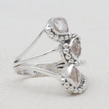 Herkimer Quartz Silver Rings