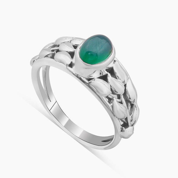 Green Onyx Sterling Silver Rings