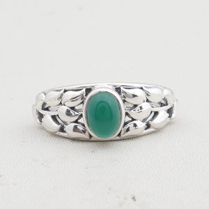 Green Onyx Sterling Silver Ring