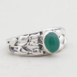 Green Onyx Sterling Silver Ring