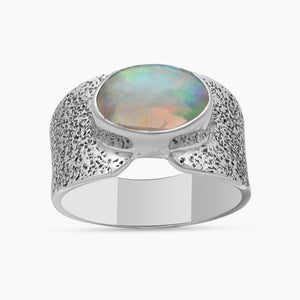 Ethiopian Opal Silver Rings