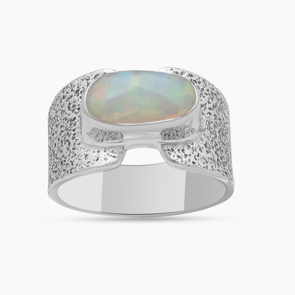 Ethiopian Opal Silver Rings