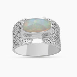 Ethiopian Opal Silver Rings