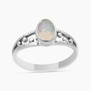 Natural Ethiopian Opal 925 Sterling Silver Rings