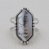 Dendritic Opal Sliver Rings