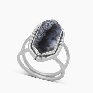 Dendritic Opal Sliver Rings