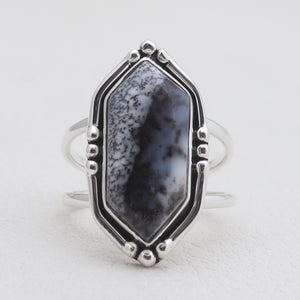 Dendritic Opal Sliver Rings