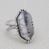 Dendritic Opal Sliver Rings