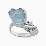 Natural Aquamarine Silver Rings